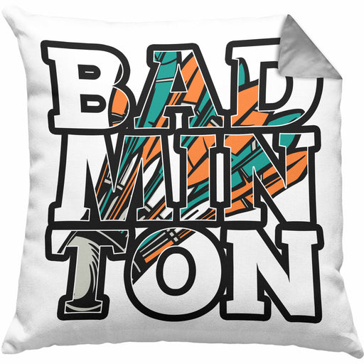 Badminton-Kissen mit Füllung 40x40 Geschenk für Badminton-Spieler Badminton-Trainer (Grau) Grau Trendation