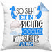 So Sieht Ein Richtig Cooler Kitesurfer Aus Geschenk Kissen mit Füllung 40x40 Lustiger Spruch Geschenkidee (Grau) Blau Trendation