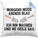 Maurer Kissen mit Füllung 40x40 Geschenk Mit Spruch Maurer Geschenkidee Lustig Männer (Grau) Blau Trendation