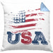 USA Flagge Kissen mit Füllung 40x40 Geschenk Amerika Geschenkidee Auslandjahr Vereinigte Staaten Von Amerika (Grau) Blau Trendation