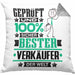 Verkäufer Geschenk Lustiger Spruch für Verkäufer Geschenkidee Bester Verkäufer Der WeltKissen mit Füllung 40x40 (Grau) Grau Trendation