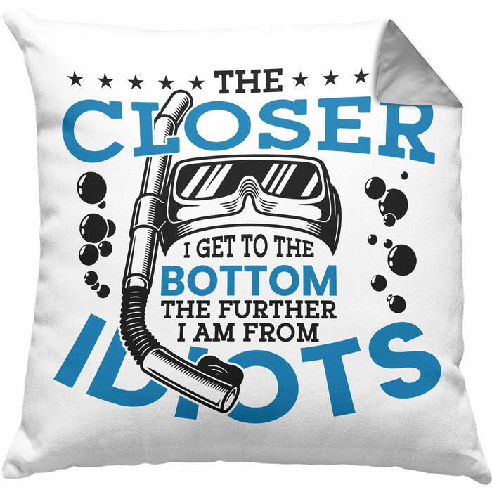 Taucher Geschenk Spruch Kissen mit Füllung 40x40 Tauchlehrer Geschenkidee Profi Taucher Humor (Grau) Grau Trendation