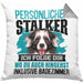Border Collie Kissen mit Füllung 40x40 Geschenk Hundebesitzer Bordercollie Geschenkidee Kaffee-Kissen mit Füllung 40x40 Persönlicher Stalker (Grau) Grau Trendation
