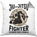 Jiu Jitsu Kissen mit Füllung 40x40 Geschenk für Kampfsportler Geschenkidee Technik über Stärke Spruch (Grau) Grau Trendation