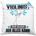 Violinist Kissen mit Füllung 40x40 Geschenk für Violinist Der Mann Der Alles Kann Geschenkidee zum Geburtstag (Grau) Blau Trendation
