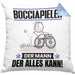 Bocciapieler Kissen mit Füllung 40x40 Geschenk für Bocciapieler Der Mann Der Alles Kann Geschenkidee zum Geburtstag (Grau) Blau Trendation