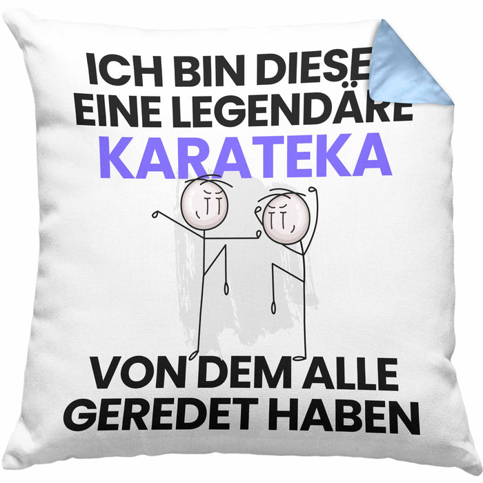 Karateka Geschenk Kissen mit Füllung 40x40 Lustige Geschenkidee Geburtstag für Karateka Ich Bin Dieser Legendäre Karateka Von Dem Alle Geredet Haben (Grau) Blau Trendation
