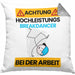 Breakdancer Kissen mit Füllung 40x40 Geschenk Lustiger Spruch Geschenkidee für Breakdancer Achtung Hochleistungs Breakdancer Bei Der Arbeit (Grau) Grau Trendation