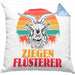 Ziegen Hirte Geschenk Kissen mit Füllung 40x40 Ziegen Flüsterer Geschenkidee Ziegen-Liebhaber (Grau) Blau Trendation