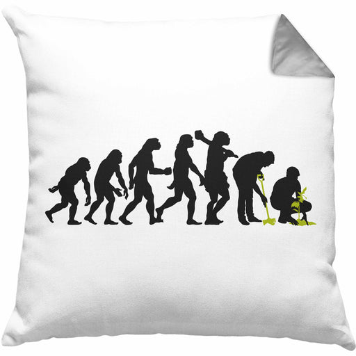 Gärtner Evolution Kissen mit Füllung 40x40 mit Spruch Garten Hobbygärtner Gärtner Geschenk Lustig Gärtnerin Geschenkidee (Grau) Grau Trendation