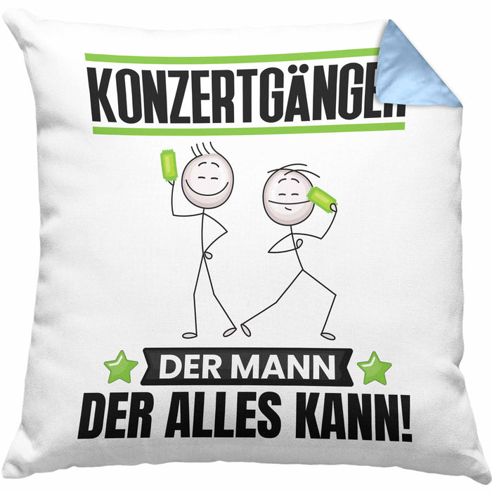 Konzertgänger Kissen mit Füllung 40x40 Geschenk für Konzertgänger Der Mann Der Alles Kann Geschenkidee zum Geburtstag (Grau) Blau Trendation