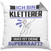 Kletterer Kissen mit Füllung 40x40 Geschenk für Kletterer Geburtstag Lustiger Spruch Was Ist Deine Superkraft (Grau) Grau Trendation