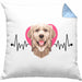 Golden Retriever Besitzer Kissen mit Füllung 40x40 Geschenk Lustiger Spruch Geschenkidee Herzschlag Golden Retriever (Grau) Blau Trendation