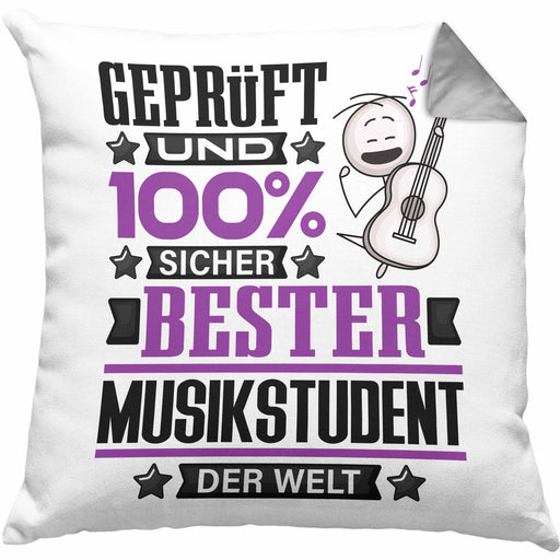 Musikstudent Geschenk Lustiger Spruch für Musikstudent Geschenkidee Bester Musikstudent Der WeltKissen mit Füllung 40x40 (Grau) Grau Trendation