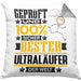 Ultraläufer Geschenk Lustiger Spruch für Ultraläufer Geschenkidee Bester Ultraläufer Der WeltKissen mit Füllung 40x40 (Grau) Grau Trendation