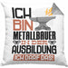 Metallbauer Ausbildung Kissen mit Füllung 40x40 Geschenk Ich Bin Metallbauer In Der Ausbildung Ich Darf Das Geschenkidee Spruch (Grau) Grau Trendation