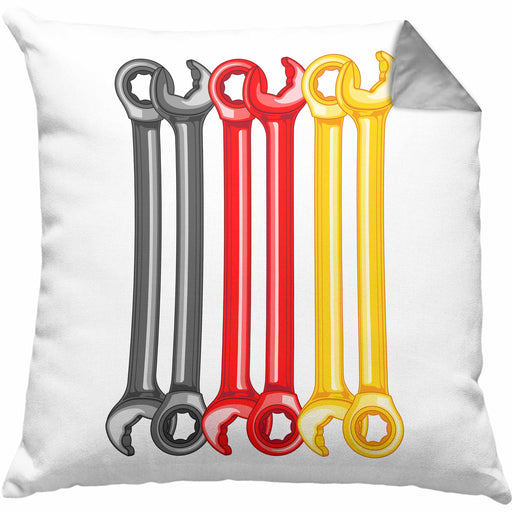 KFZ Mechaniker Geschenk Lustig Kissen mit Füllung 40x40 Automechaniker Mechatroniker Werkstatt Kissen mit Füllung 40x40 Deutschland Flagge (Grau) Grau Trendation