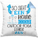 So Sieht Ein Richtig Cooler Outdoor-Yoga-Lehrer Aus Kissen mit Füllung 40x40 Geschenk für Outdoor-Yoga-Lehrer Geburtstag Geschenkdiee (Grau) Blau Trendation