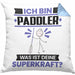 Paddler Kissen mit Füllung 40x40 Geschenk für Paddler Geburtstag Lustiger Spruch Was Ist Deine Superkraft (Grau) Blau Trendation