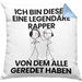 Rapper Geschenk Kissen mit Füllung 40x40 Lustige Geschenkidee Geburtstag für Rapper Ich Bin Dieser Legendäre Rapper Von Dem Alle Geredet Haben (Grau) Blau Trendation