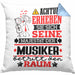 Musiker Geschenk Kissen mit Füllung 40x40 Lustiger Spruch Erheben Sie Sich Der Musiker Betritt den Raum (Grau) Blau Trendation
