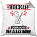 Rocker Kissen mit Füllung 40x40 Geschenk für Rocker Der Mann Der Alles Kann Geschenkidee zum Geburtstag (Grau) Grau Trendation