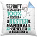 Handballspieler Geschenk Lustiger Spruch für Handballspieler Geschenkidee Bester Handballspieler Der WeltKissen mit Füllung 40x40 (Grau) Blau Trendation