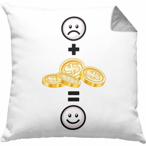 Entrepreneur Geld Kissen mit Füllung 40x40 Geschenk für Geld Liebhaber :( + Geld = :) Lustige Geschenkidee Geburtstag (Grau) Grau Trendation