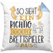So Sieht Ein Richtig Cooler Brettspieler Aus Geschenk Kissen mit Füllung 40x40 Lustiger Spruch Geschenkidee (Grau) Blau Trendation
