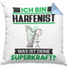 Harfenist Kissen mit Füllung 40x40 Geschenk für Harfenist Geburtstag Lustiger Spruch Was Ist Deine Superkraft (Grau) Blau Trendation