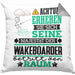 Wakeboarder Geschenk Kissen mit Füllung 40x40 Lustiger Spruch Erheben Sie Sich Der Wakeboarder Betritt den Raum (Grau) Grau Trendation