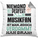 Musikfan Geschenk Kissen mit Füllung 40x40 Lustige Geschenkidee für Musikfan Geburtstag Niemand Ist Perfekt Aber Als Musikfan Ist Man Nah Dran (Grau) Grau Trendation