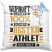 Athlet Geschenk Lustiger Spruch für Athlet Geschenkidee Bester Athlet Der WeltKissen mit Füllung 40x40 (Grau) Blau Trendation