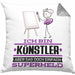 Künstler Geschenk Kissen mit Füllung 40x40 Ich Bin Künstler Aber Sag Doch Einfach Superheld Lustige Geschenkdiee für Künstler (Grau) Grau Trendation