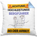 Bergführer Kissen mit Füllung 40x40 Geschenk Lustiger Spruch Geschenkidee für Bergführer Achtung Hochleistungs Bergführer Bei Der Arbeit (Grau) Blau Trendation