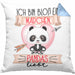 Pandas Kissen mit Füllung 40x40 Geschenk Frauen Ich Bin Bloß Ein Mädchen Das Pandas Liebt Pandaliebhaberin Geschenk Spruch Geburtstag (Grau) Blau Trendation