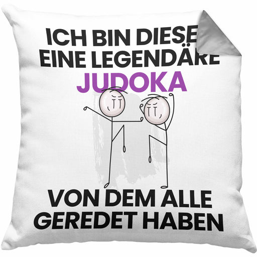 Judoka Geschenk Kissen mit Füllung 40x40 Lustige Geschenkidee Geburtstag für Judoka Ich Bin Dieser Legendäre Judoka Von Dem Alle Geredet Haben (Grau) Grau Trendation