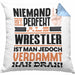 Wrestler Geschenk Kissen mit Füllung 40x40 Lustige Geschenkidee für Wrestler Geburtstag Niemand Ist Perfekt Aber Als Wrestler Ist Man Nah Dran (Grau) Blau Trendation