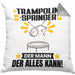Trampolinspringer Kissen mit Füllung 40x40 Geschenk für Trampolinspringer Der Mann Der Alles Kann Geschenkidee zum Geburtstag (Grau) Grau Trendation
