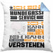 Hundegassi-Service Geschenk Kaffee-Kissen mit Füllung 40x40 Geschenkidee für Hundegassi-Service Ich Bin Hundegassi-Service Ich Kann Es Dir Erklären Jedoch Nicht Für Dich Verstehen Spruch Lustig (Grau) Blau Trendation