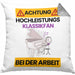 Klassikliebhaber Kissen mit Füllung 40x40 Geschenk Lustiger Spruch Geschenkidee für Klassikliebhaber Achtung Hochleistungs Klassikliebhaber Bei Der Arbeit (Grau) Grau Trendation
