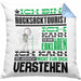 Rucksacktourist Geschenk Kaffee-Kissen mit Füllung 40x40 Geschenkidee für Rucksacktourist Ich Bin Rucksacktourist Ich Kann Es Dir Erklären Jedoch Nicht Für Dich Verstehen Spruch Lustig (Grau) Blau Trendation