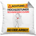 Schwiegercousin Kissen mit Füllung 40x40 Geschenk Lustiger Spruch Geschenkidee für Schwiegercousin Achtung Hochleistungs Schwiegercousin Bei Der Arbeit (Grau) Grau Trendation