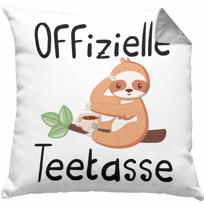 Offizielle TeeKissen mit Füllung 40x40 Geschenk Teetrinker Geschenkidee Tee-Kissen mit Füllung 40x40 (Grau) Grau Trendation