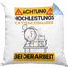Katzenliebhaber Kissen mit Füllung 40x40 Geschenk Lustiger Spruch Geschenkidee für Katzenliebhaber Achtung Hochleistungs Katzenliebhaber Bei Der Arbeit (Grau) Blau Trendation