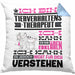 Tierverhaltenstherapeut Geschenk Kaffee-Kissen mit Füllung 40x40 Geschenkidee für Tierverhaltenstherapeut Ich Bin Tierverhaltenstherapeut Ich Kann Es Dir Erklären Jedoch Nicht Für Dich Verstehen Spruch Lustig (Grau) Blau Trendation