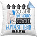 Hundesitterin Geschenk Kissen mit Füllung 40x40 Lustig Geschenkidee für Hundesitterin Geburtstag So Sieht Eine Richtig Coole Hundesitterin Aus Frauen Spruch (Grau) Blau Trendation