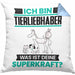 Tierwohlhaber Kissen mit Füllung 40x40 Geschenk für Tierwohlhaber Geburtstag Lustiger Spruch Was Ist Deine Superkraft (Grau) Blau Trendation