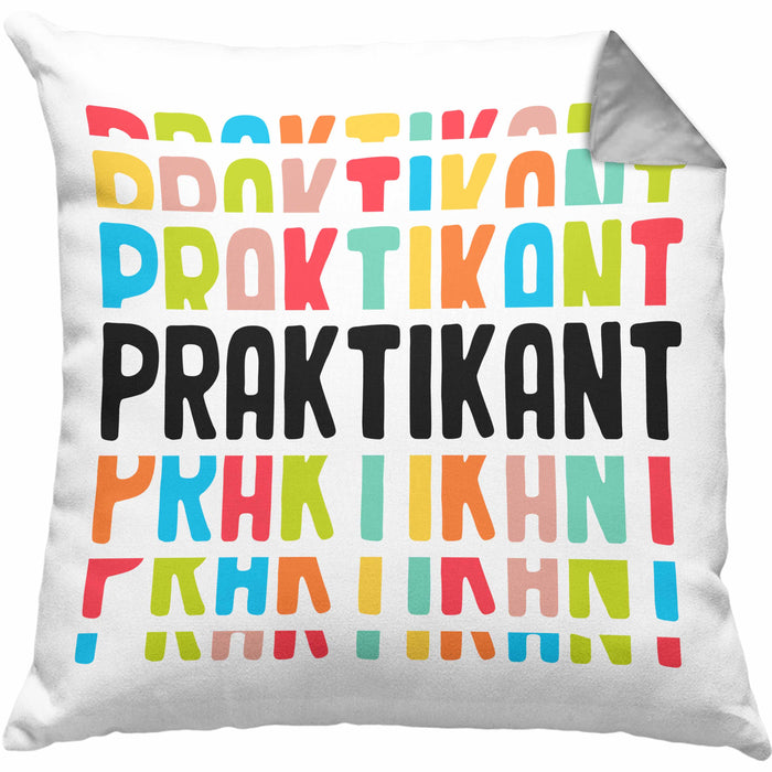 Praktikant Kissen mit Füllung 40x40 Geschenk Für Praktikanten Geschenkidee (Grau) Grau Trendation