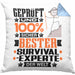 Survival-Experte Geschenk Lustiger Spruch für Survival-Experte Geschenkidee Bester Survival-Experte Der WeltKissen mit Füllung 40x40 (Grau) Blau Trendation